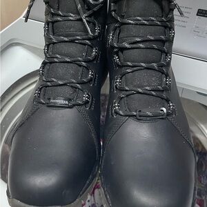Men's Black Composite Toe Lace-Up Work Boots